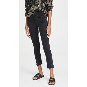 Agolde Toni Jeans Fray Hem Montage Faded Black 26